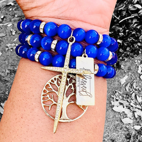 Triple Stack Bracelet Set - She is Blessed