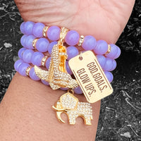 Quad Stack Bracelet Set - God, Goals, Glowups