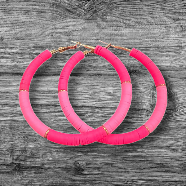 Shades of Pink Medium Beaded Earrings