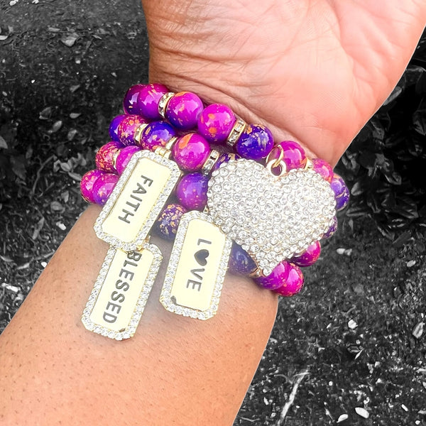 Quad Stack Bracelet Set - Positive Affirmations