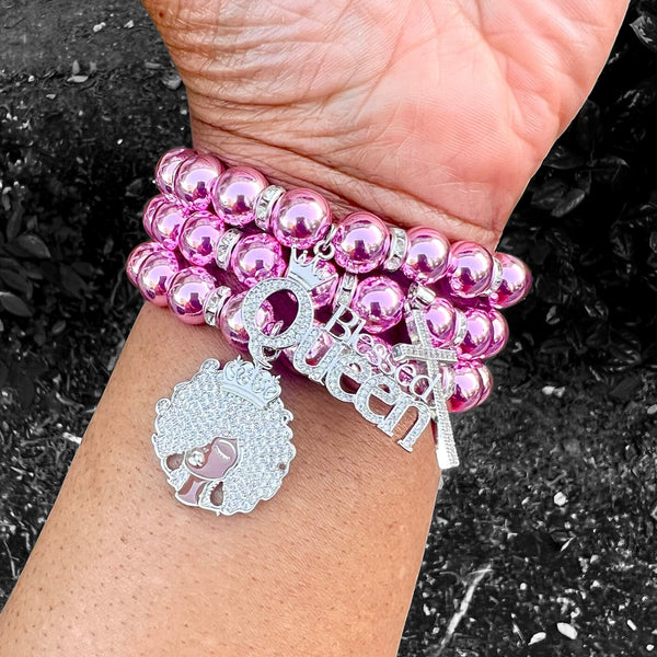 Triple Stack Bracelet Set- She is a Blessed Queen