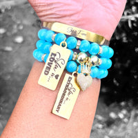 Triple Stack Bracelet Set with Bangle - Turquoise