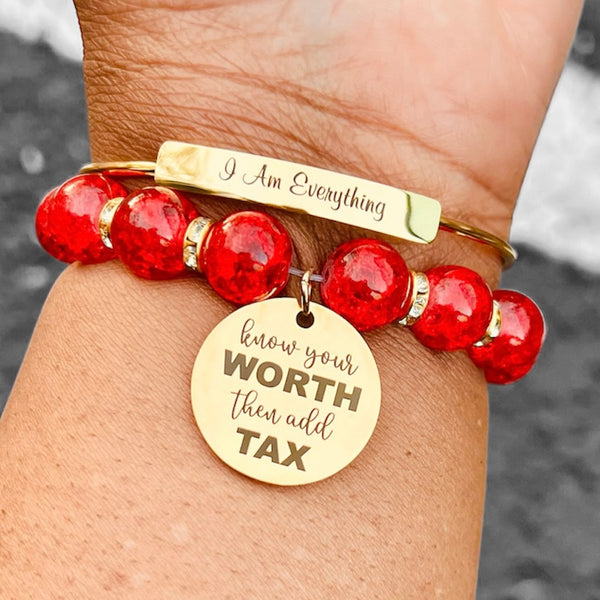 Single Bracelet with Bangle - Know Your Worth