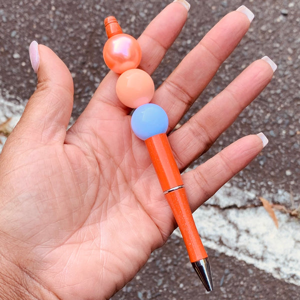 Beaded Pen - Orange