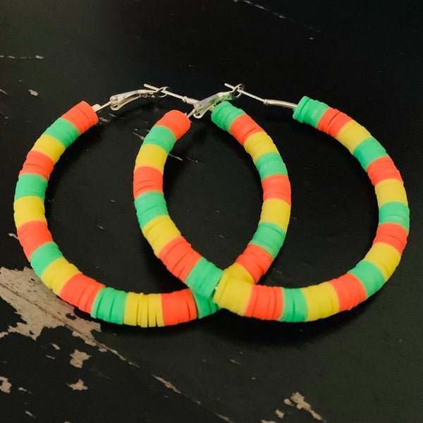 Medium Earrings - Green, Yellow, and Orange