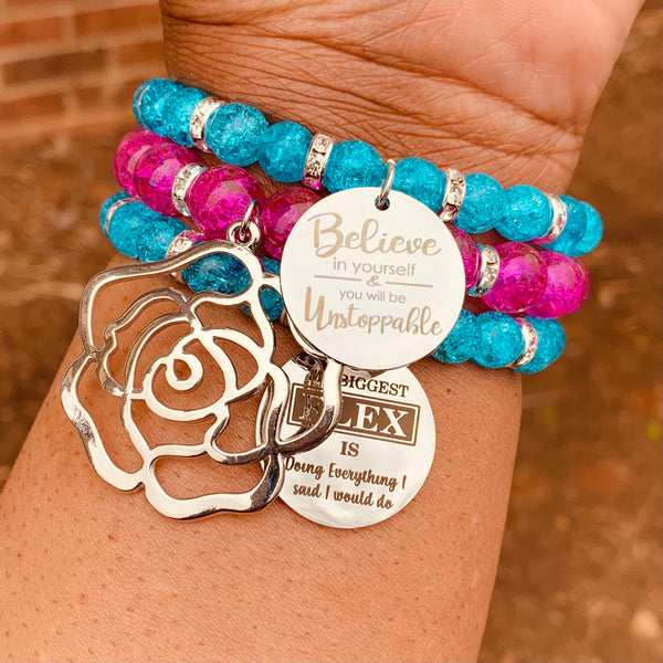 Triple Stack Bracelet Set - She Believes In Herself