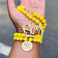 Necklace Set With Bracelet Stack - Wake, Pray, Slay