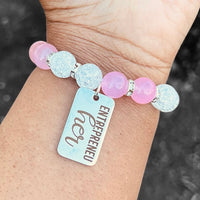 Single Bracelet - Pink and Clear Crackle