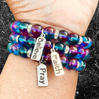 Triple Stack Bracelet Set - Faith, Prayer, Believe