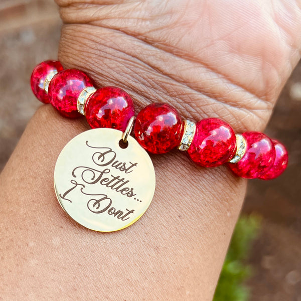 Single Bracelet - Red Crackle