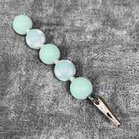 Beaded Alligator Clip - Mint