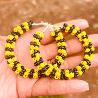 Medium Earrings - Black and Yellow