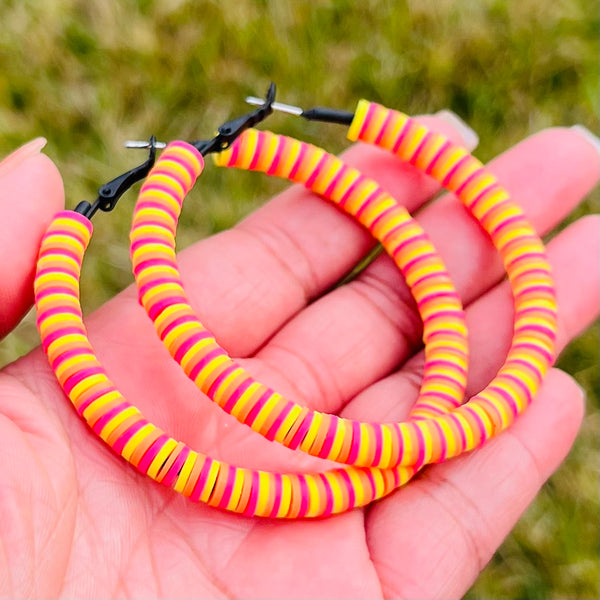 Medium Beaded Earrings - Summertime Lemonade