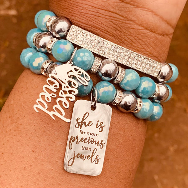 Triple Stack Bracelet Set - She is Blessed and Loved